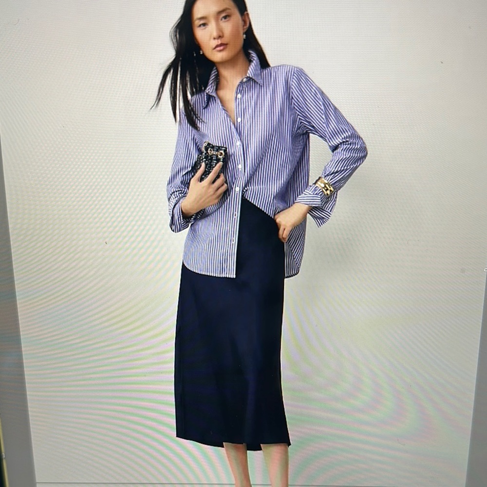 J. Crew Blue Midi Pencil Skirt for Work